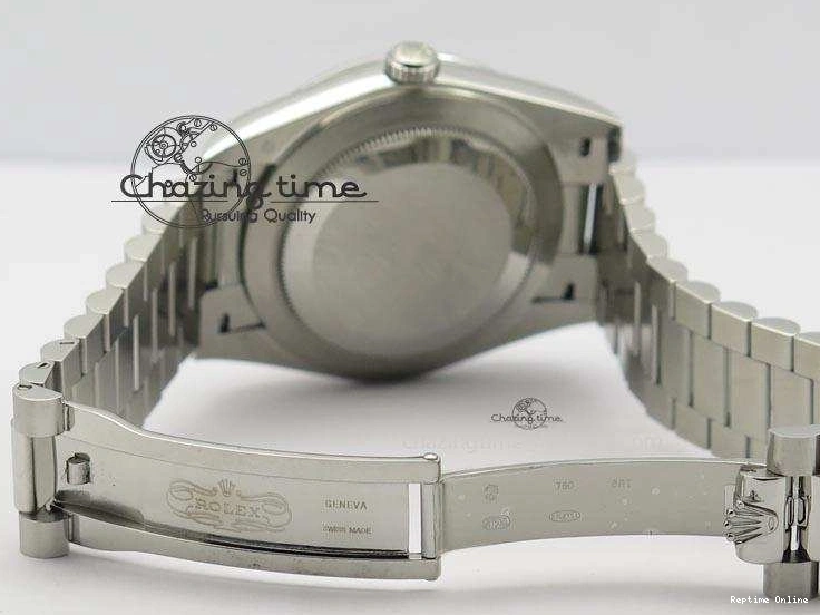 0112 DayDate 40mm BP-Maker 228206 SS Ice Blue Stick Dial (Smooth Bezel) On SS Bracelet ETA FreshLook 3913